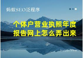 个体户营业执照年度报告网上怎么弄出来