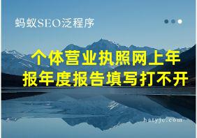 个体营业执照网上年报年度报告填写打不开