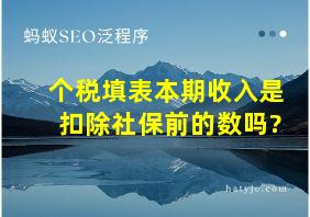 个税填表本期收入是扣除社保前的数吗?