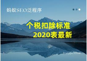 个税扣除标准2020表最新