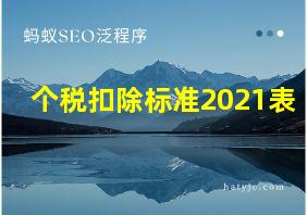 个税扣除标准2021表