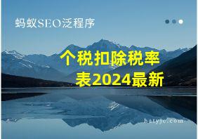 个税扣除税率表2024最新