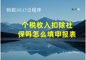 个税收入扣除社保吗怎么填申报表