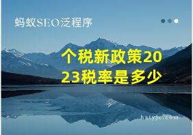 个税新政策2023税率是多少