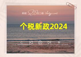 个税新政2024