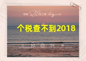 个税查不到2018