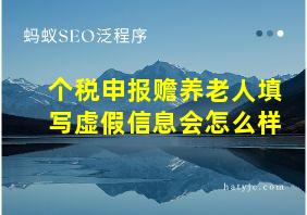 个税申报赡养老人填写虚假信息会怎么样