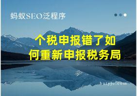 个税申报错了如何重新申报税务局