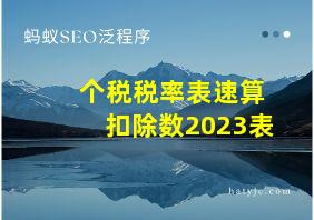 个税税率表速算扣除数2023表