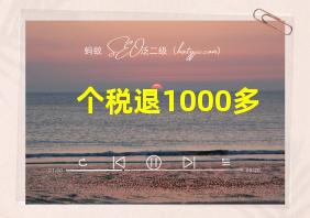 个税退1000多