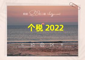 个税 2022