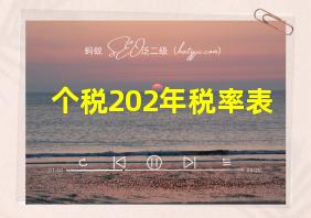 个税202年税率表