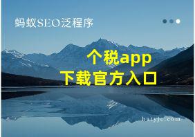 个税app下载官方入口