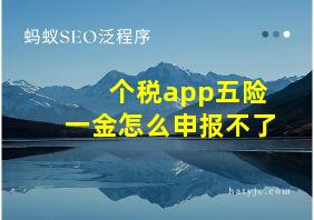 个税app五险一金怎么申报不了