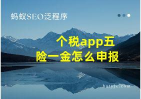 个税app五险一金怎么申报