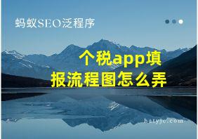 个税app填报流程图怎么弄