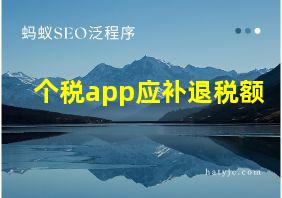 个税app应补退税额