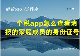 个税app怎么查看填报的家庭成员的身份证号