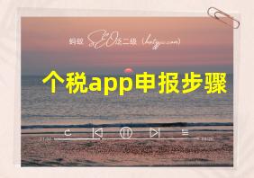 个税app申报步骤