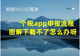 个税app申报流程图解下载不了怎么办呀