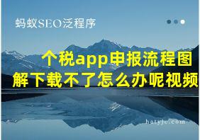 个税app申报流程图解下载不了怎么办呢视频