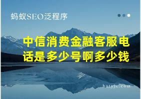 中信消费金融客服电话是多少号啊多少钱