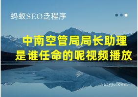 中南空管局局长助理是谁任命的呢视频播放