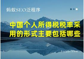 中国个人所得税税率采用的形式主要包括哪些