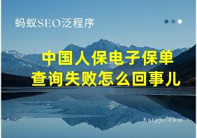 中国人保电子保单查询失败怎么回事儿