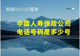 中国人寿保险公司电话号码是多少号