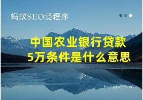 中国农业银行贷款5万条件是什么意思