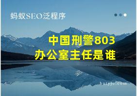 中国刑警803办公室主任是谁