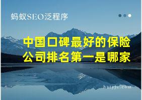 中国口碑最好的保险公司排名第一是哪家