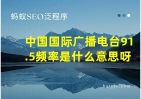 中国国际广播电台91.5频率是什么意思呀