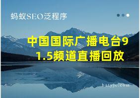 中国国际广播电台91.5频道直播回放