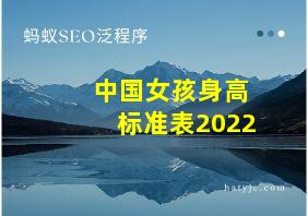 中国女孩身高标准表2022