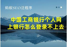 中国工商银行个人网上银行怎么登录不上去