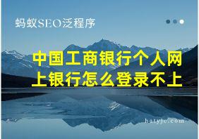 中国工商银行个人网上银行怎么登录不上