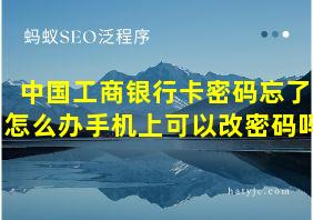 中国工商银行卡密码忘了怎么办手机上可以改密码吗