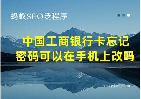 中国工商银行卡忘记密码可以在手机上改吗