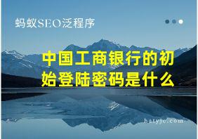 中国工商银行的初始登陆密码是什么