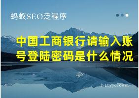 中国工商银行请输入账号登陆密码是什么情况