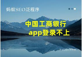 中国工商银行app登录不上