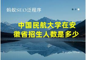 中国民航大学在安徽省招生人数是多少