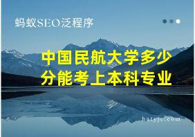 中国民航大学多少分能考上本科专业