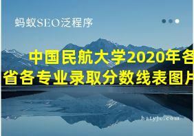 中国民航大学2020年各省各专业录取分数线表图片