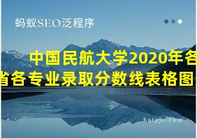 中国民航大学2020年各省各专业录取分数线表格图片