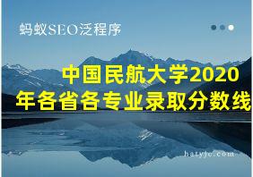 中国民航大学2020年各省各专业录取分数线