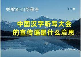 中国汉字听写大会的宣传语是什么意思