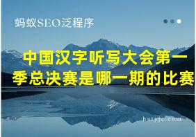 中国汉字听写大会第一季总决赛是哪一期的比赛